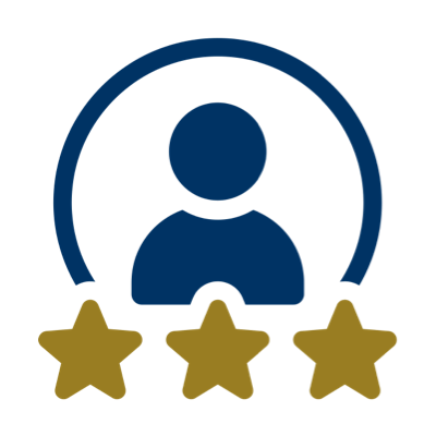 person inside circle with three stars underneath