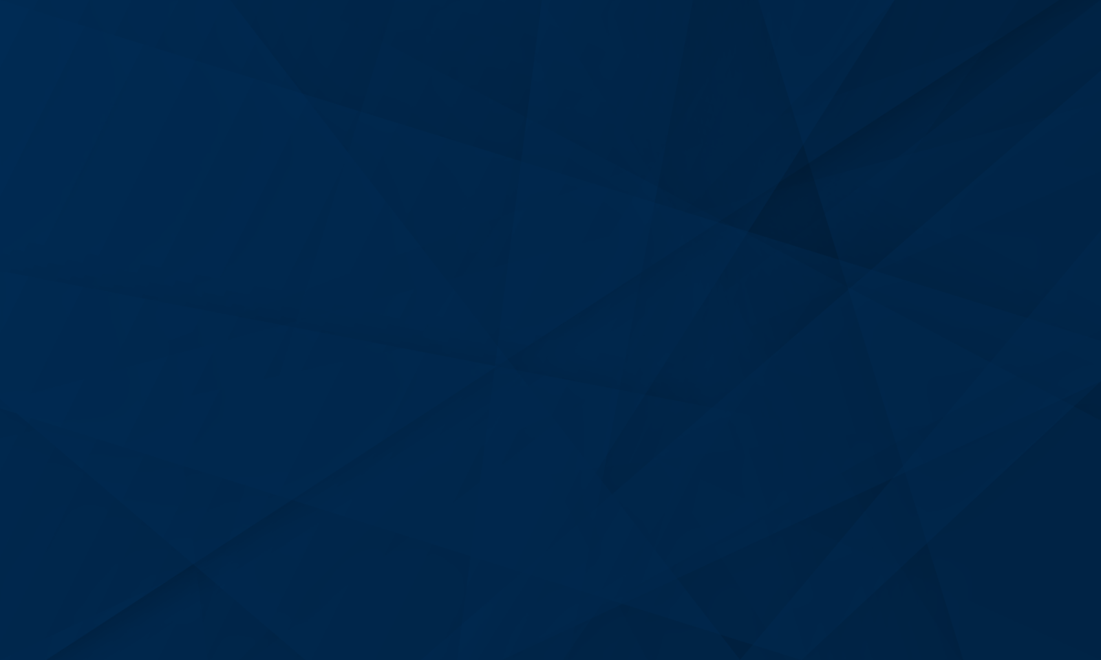 A dark blue abstract background featuring subtle geometric angles and overlapping polygons.